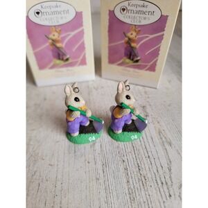 Hallmark tilling time miniature bunny ornament Xmas spring set easter